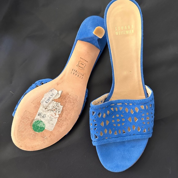 Stuart Weitzman blue suede sandal like new! - Picture 2 of 2